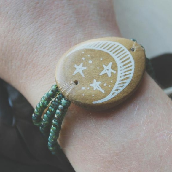 Lunar Love ~ a handmade boho stretch bracelet. - Picture 4 of 4